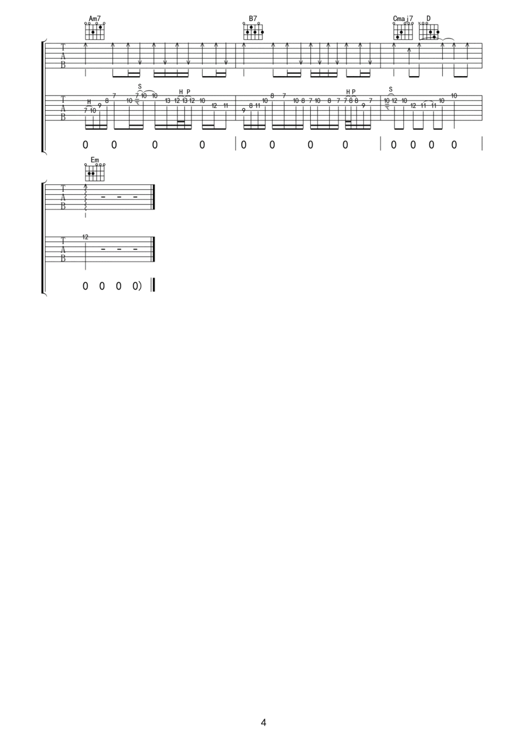 焚情吉他谱4-黄凯芹-G调指法