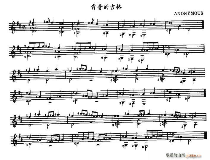 肯普的吉格 古典吉他(吉他谱)1