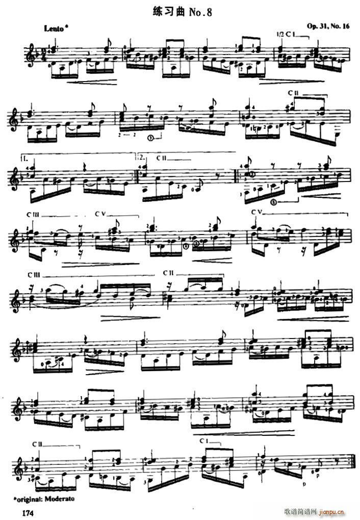 费尔南多 索尔 古典吉他练习曲 No 8 Op 31 No 16(吉他谱)1