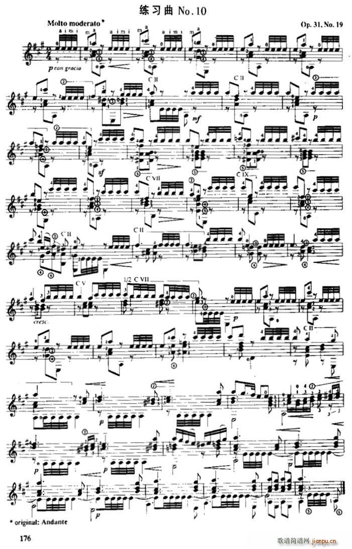 费尔南多 索尔 古典吉他练习曲 No 10 Op 31 No 19(吉他谱)1