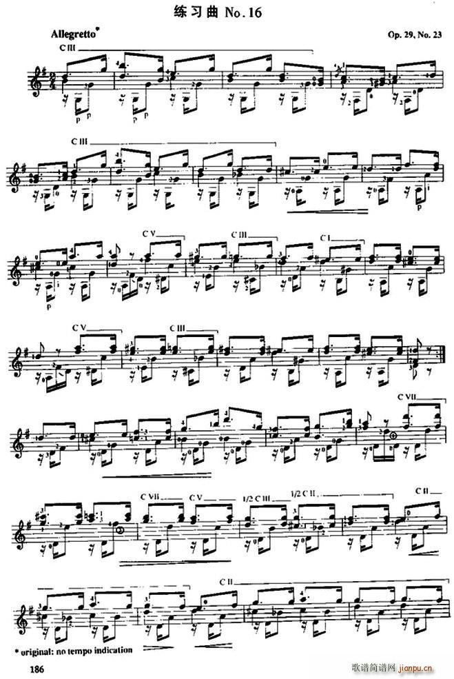 费尔南多 索尔 古典吉他练习曲 No 16 Op 29 No 23(吉他谱)1