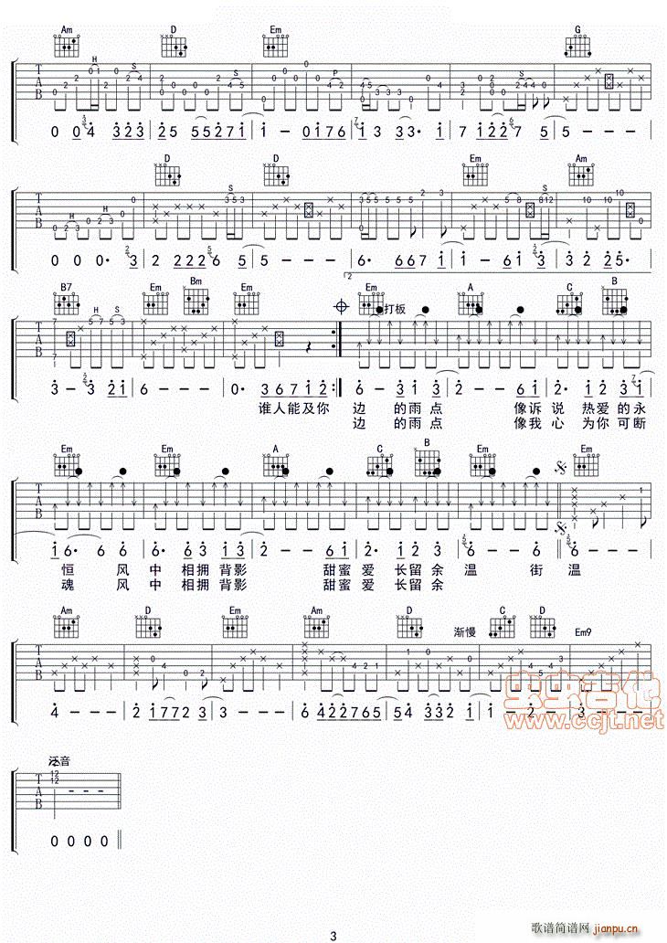 你是我心上人 电影 破坏之王 插曲(吉他谱)3