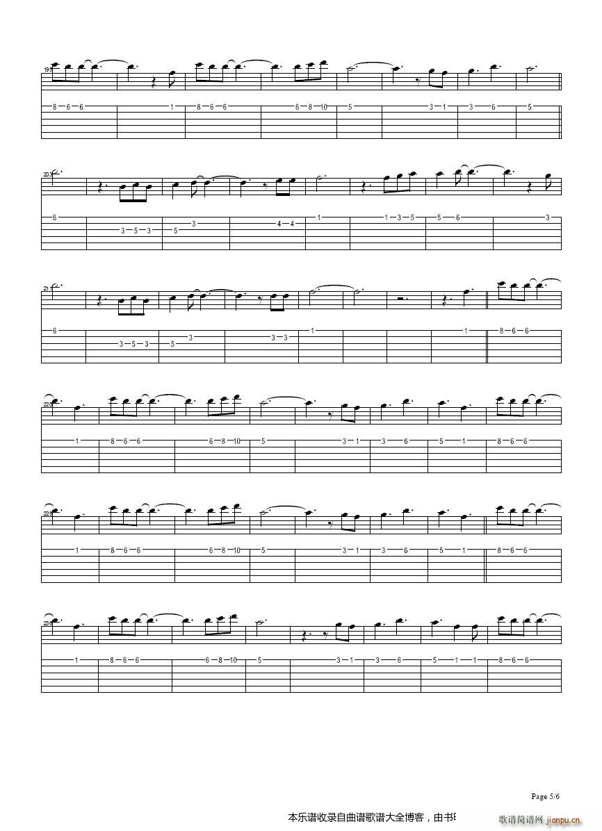 XJapan ForeverLove SingleVersion 吉他(吉他谱)5