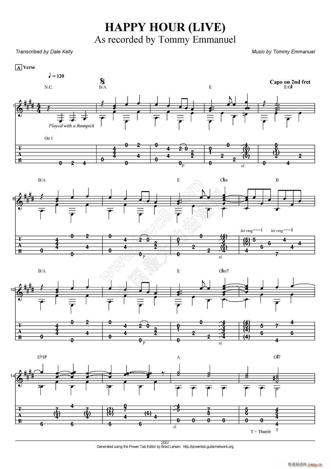 tommy emmanuel happy hour live 指弹吉他(吉他谱)1