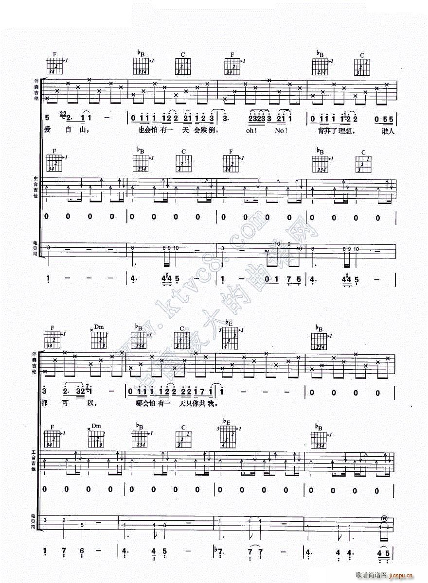 海阔天空 吉他组合弹唱(吉他谱)3