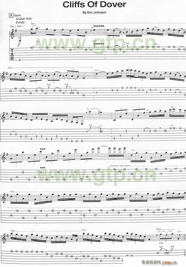 cliffs of dover(吉他谱)1