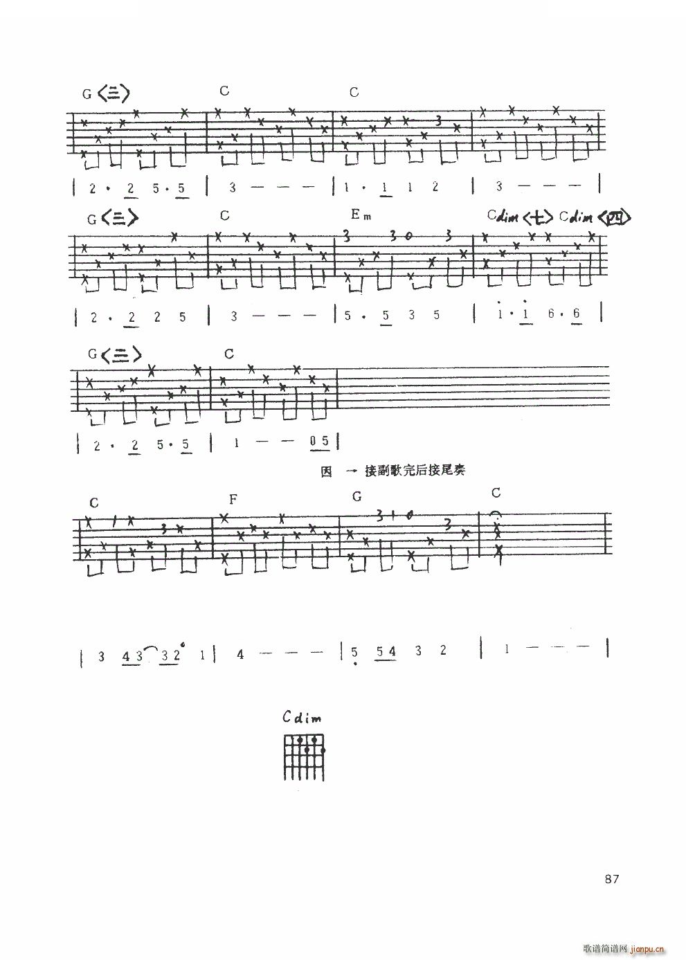 阳光和小雨 民谣弹唱(吉他谱)3