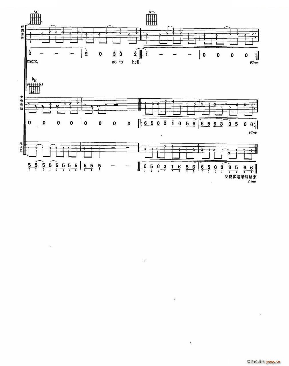 不可一世 BEYOND乐队金曲吉他组合弹唱(吉他谱)11