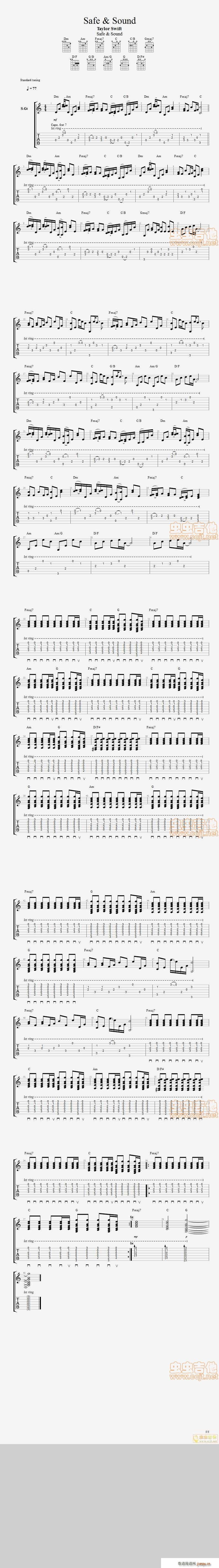 safe and sound自配版(吉他谱)1