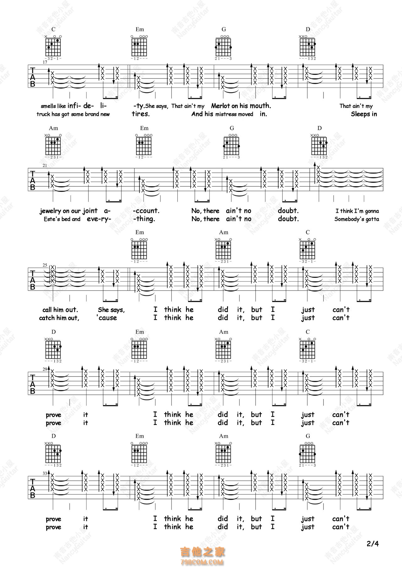 《no body, no crime》吉他谱