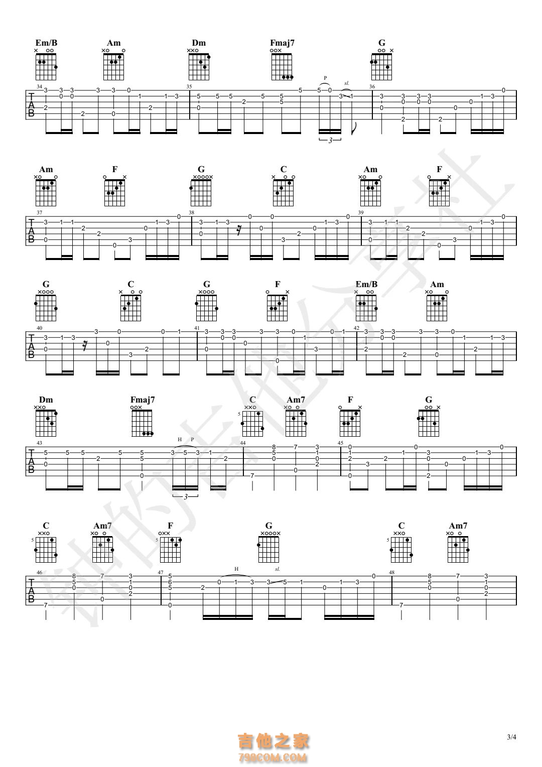 久石让《summer》吉他指弹谱