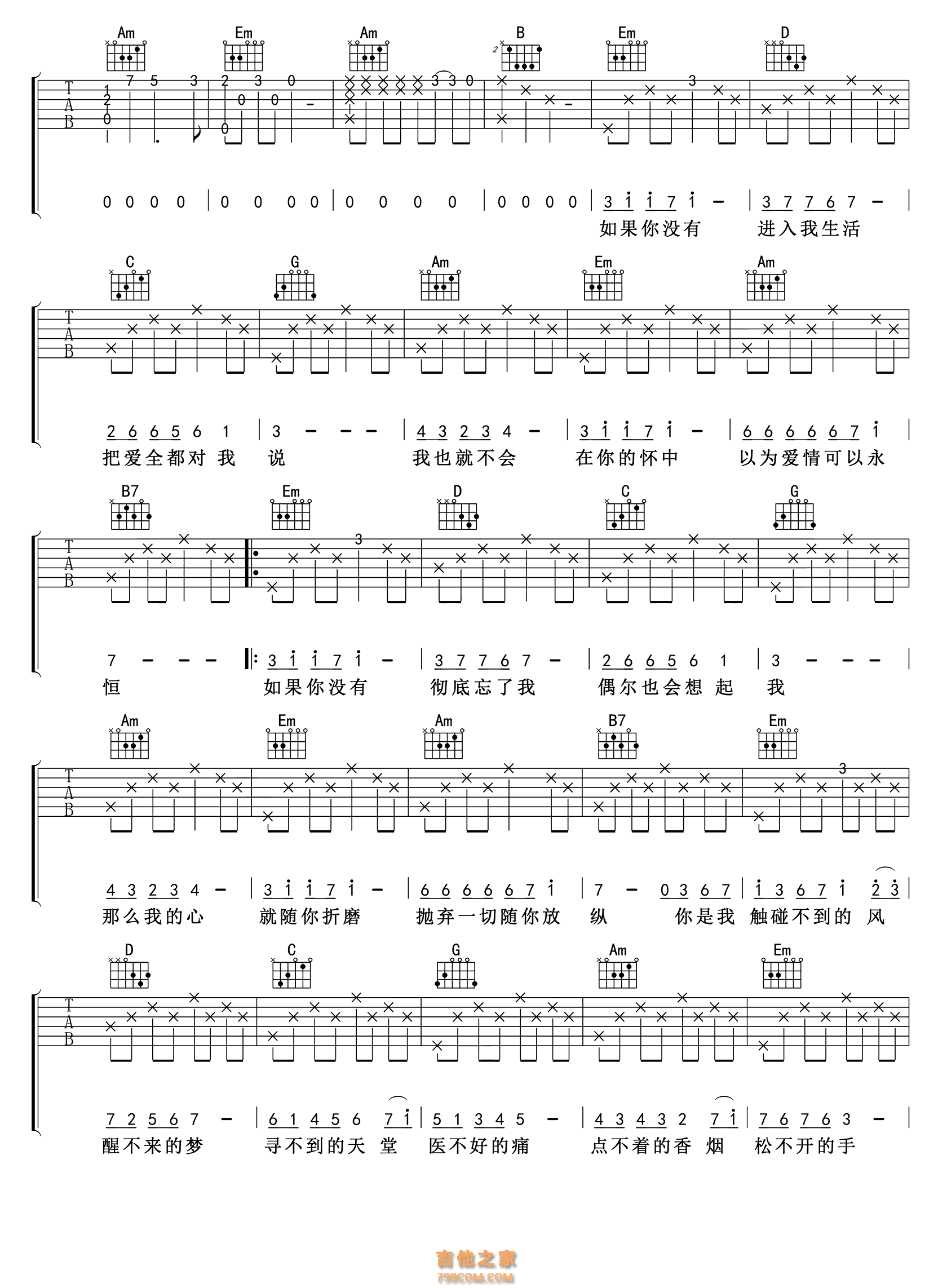 回小仙《醒不来的梦》吉他弹唱谱高清版