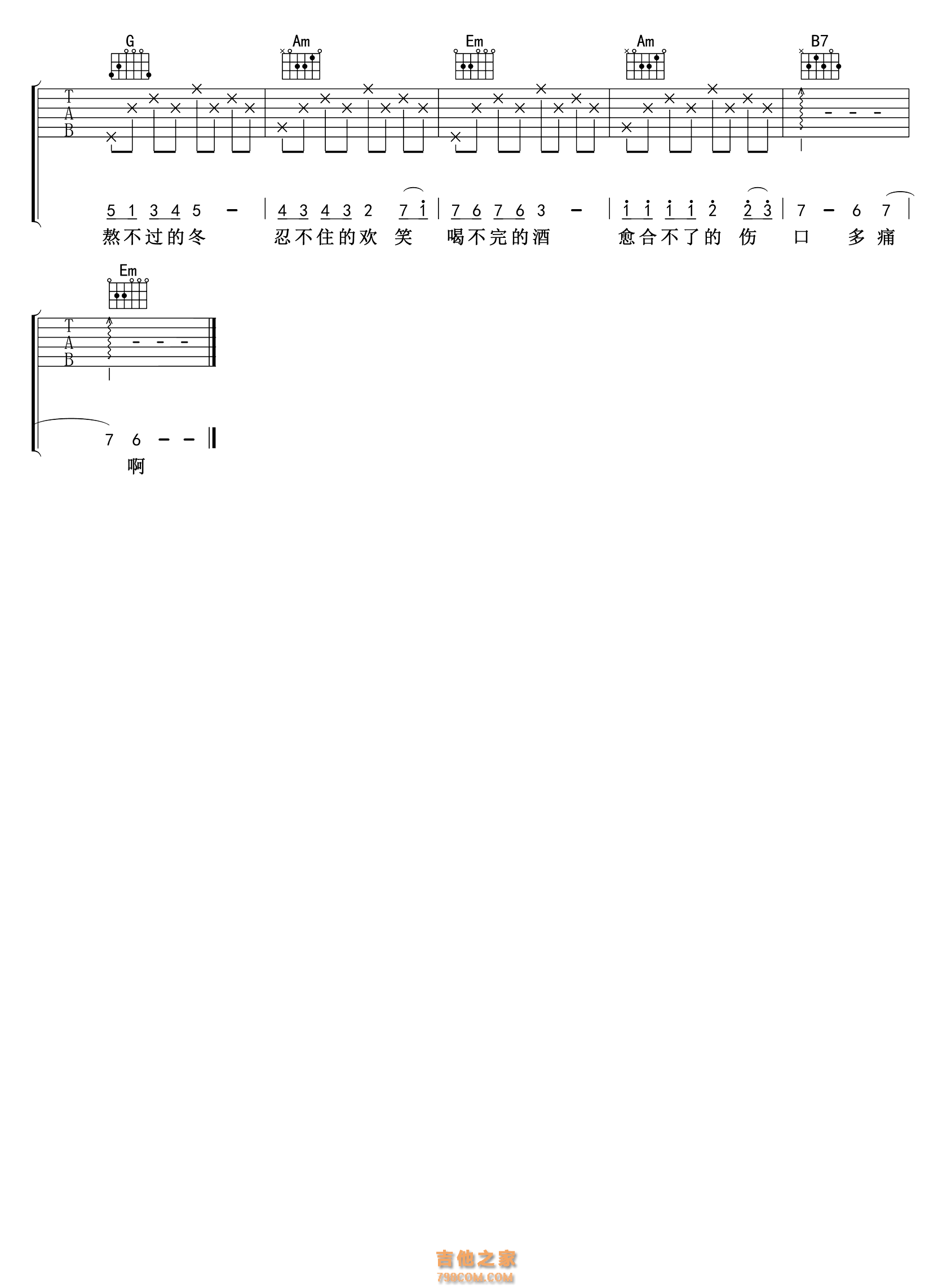 回小仙《醒不来的梦》吉他弹唱谱高清版
