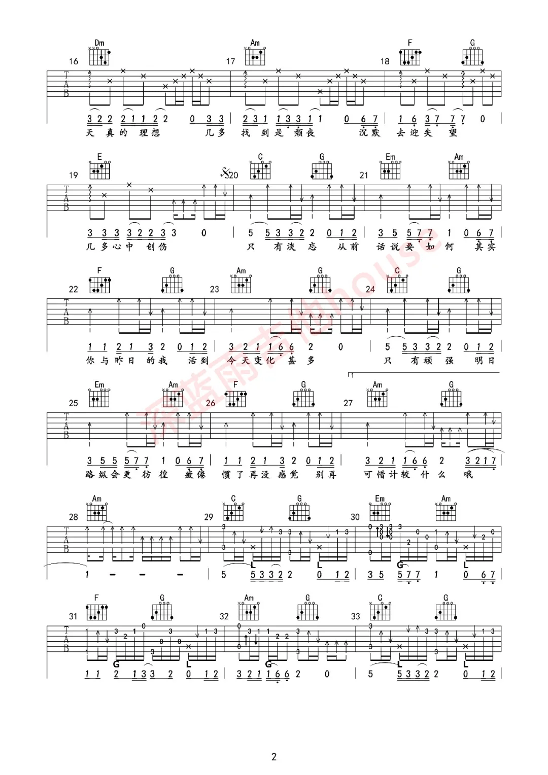 谁伴我闯荡吉他谱2-Beyond-C调指法