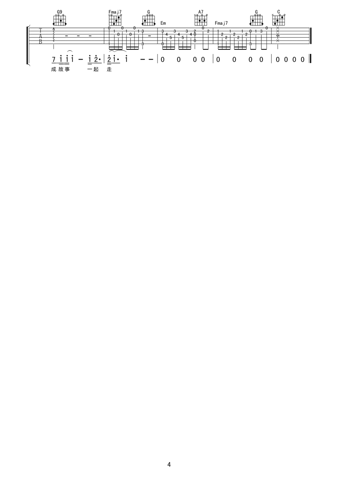 疑心病吉他谱4-任然