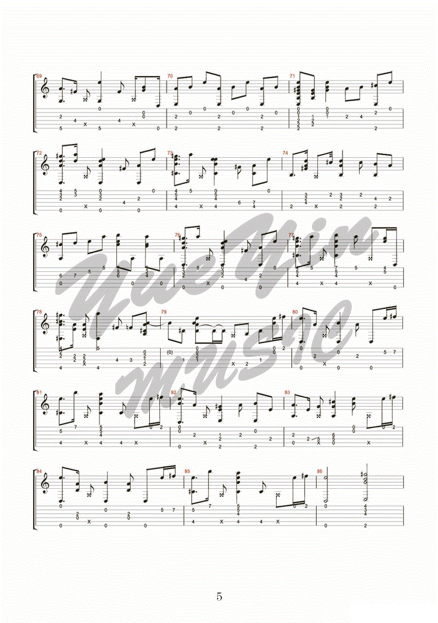 等待的风吉他谱5