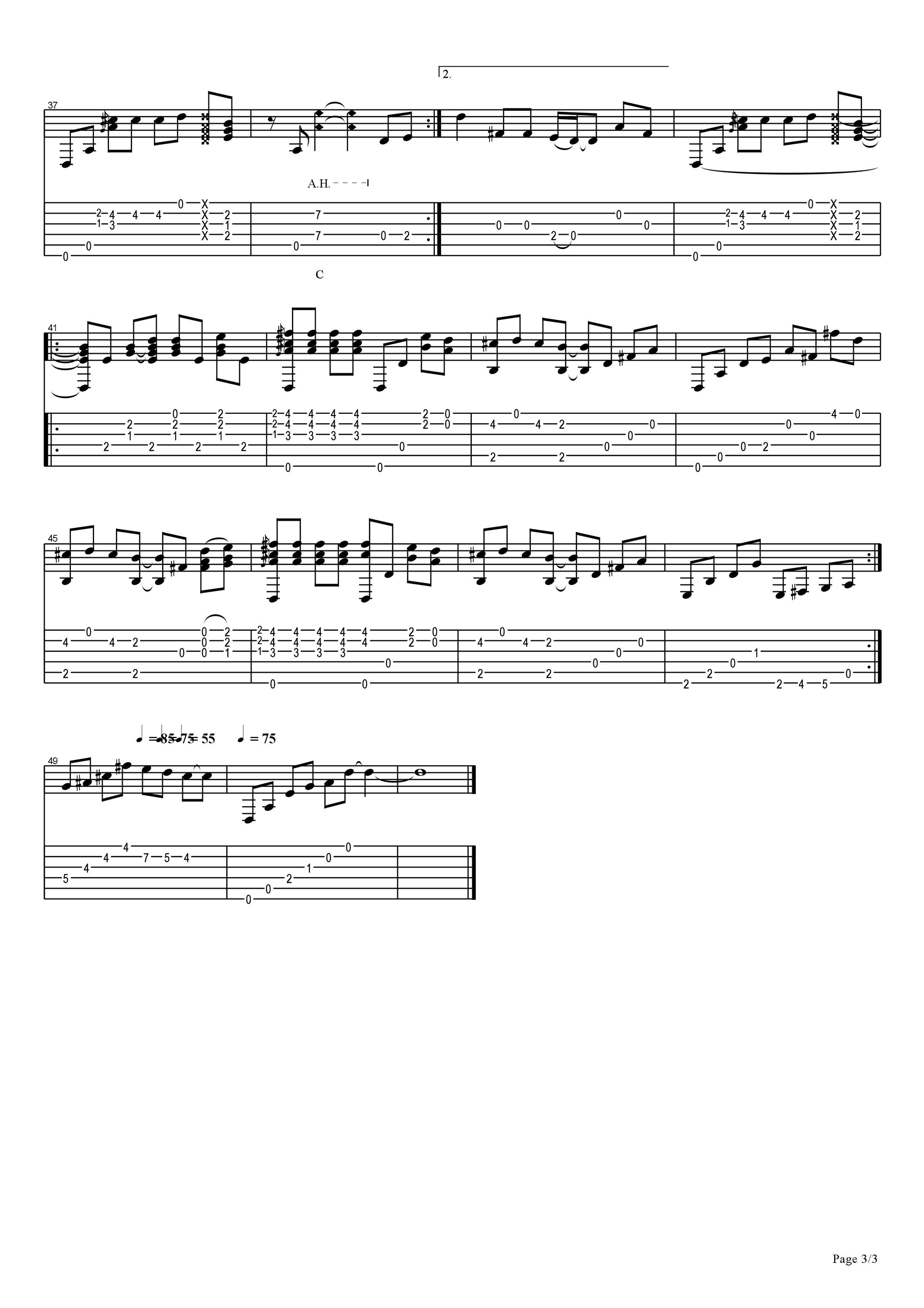 昨日重现吉他谱3