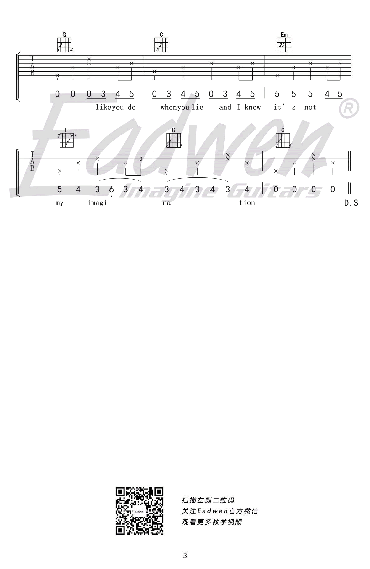 Loving Strangers吉他谱3