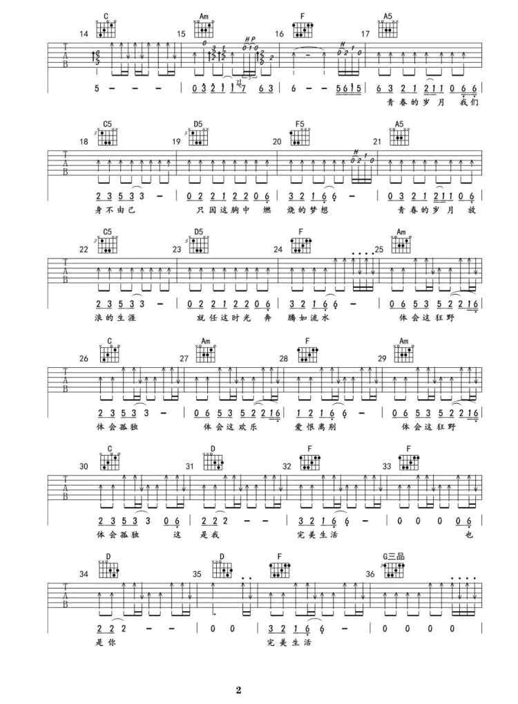 完美生活吉他谱2