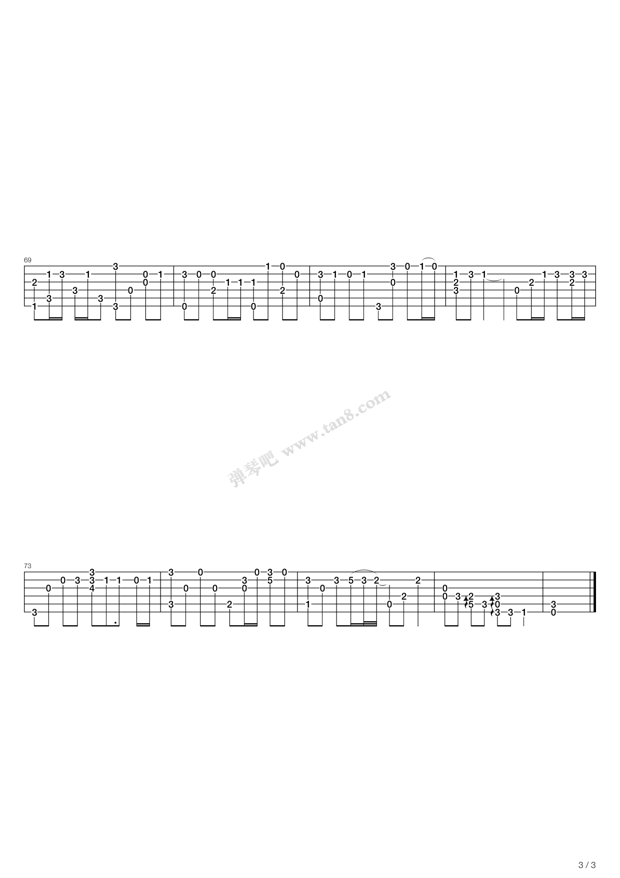 如果我变成回忆吉他谱3