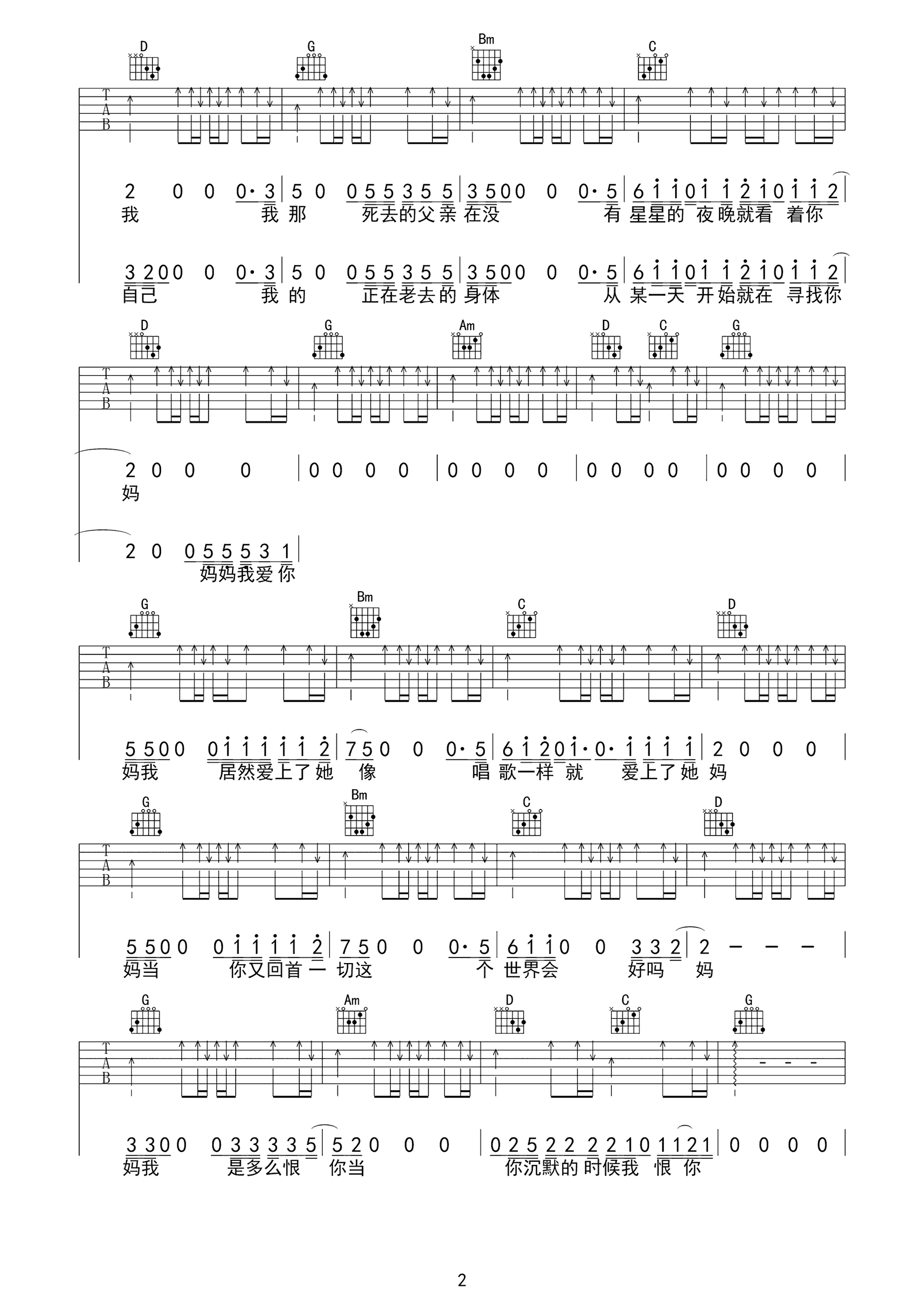 这个世界会好吗吉他谱2