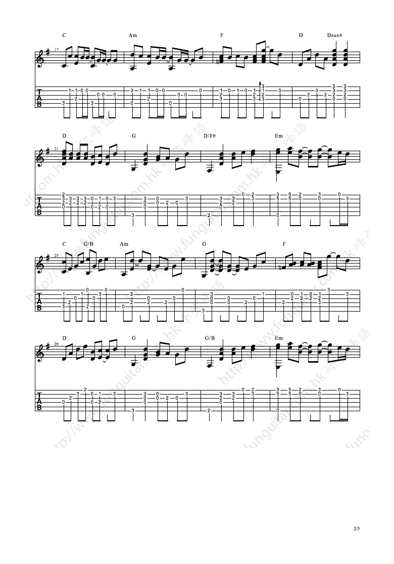 幼稚完吉他谱2
