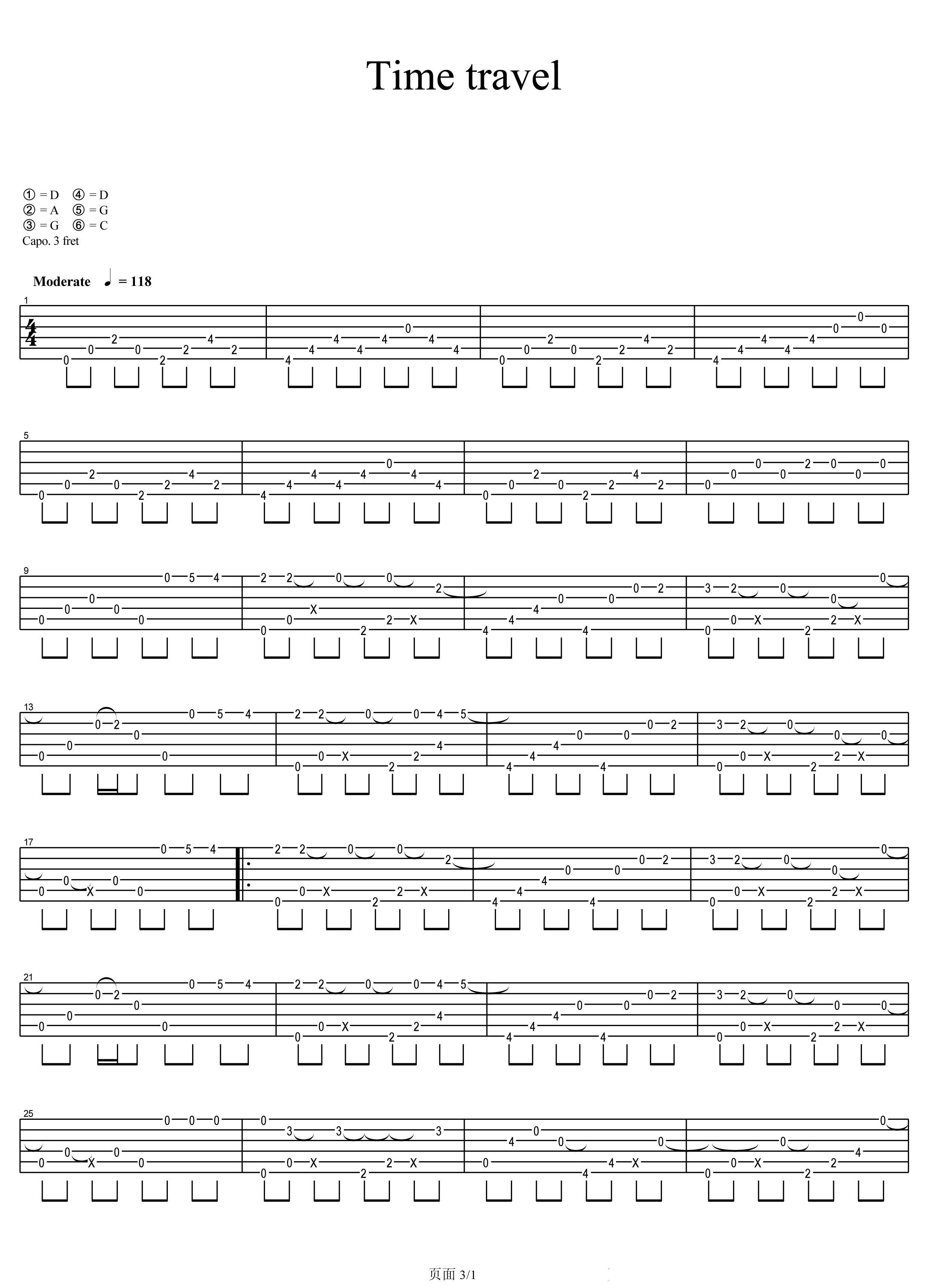 Time Travel吉他谱1