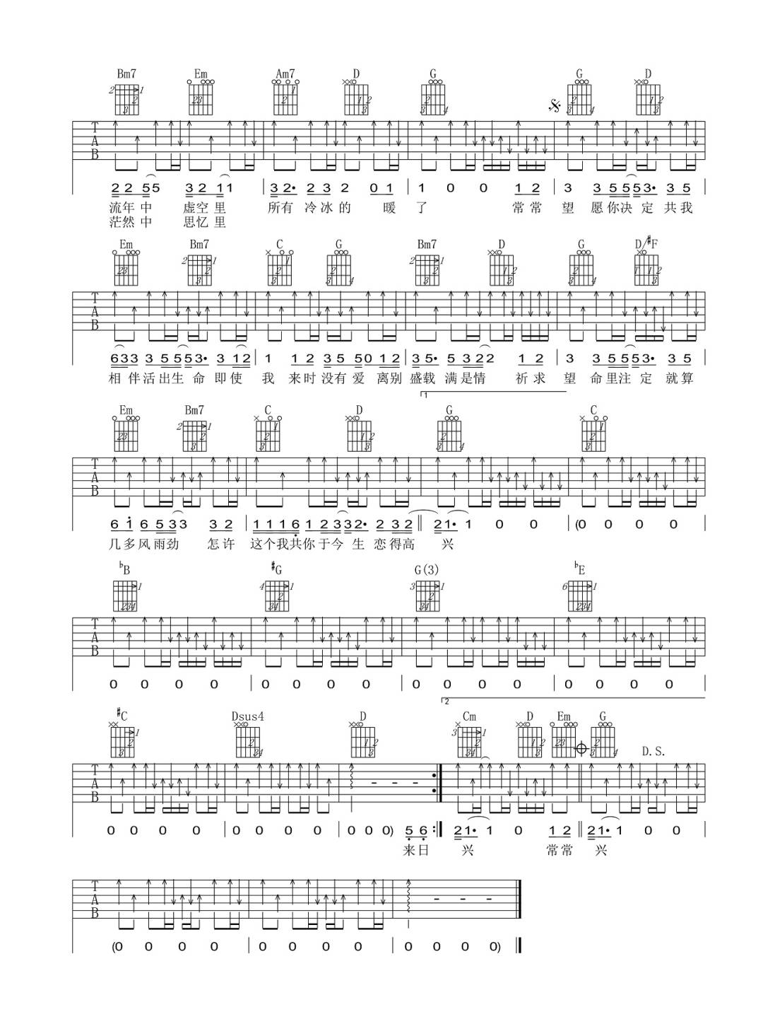 愿你决定吉他谱2