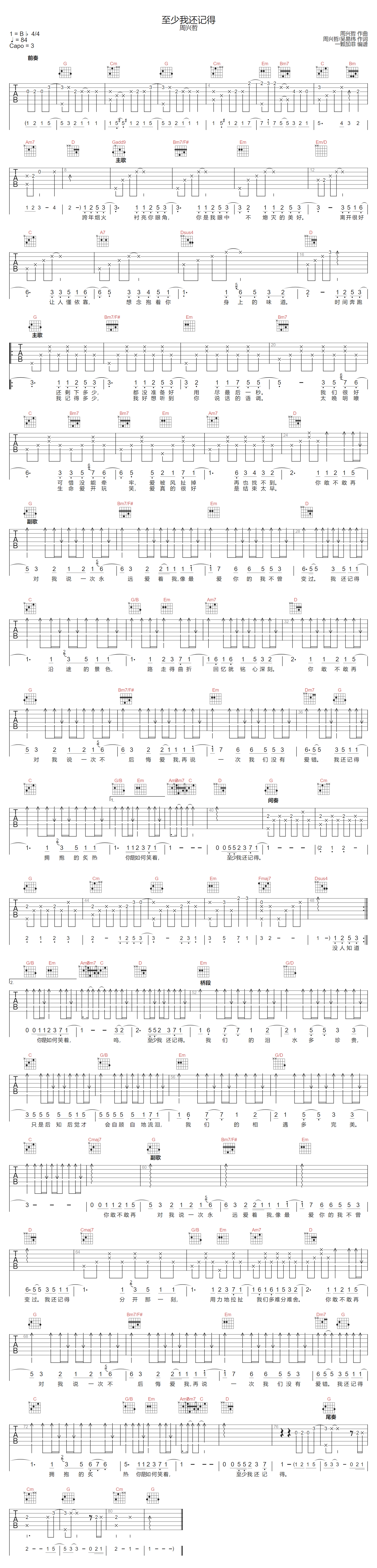 至少我还记得吉他谱1