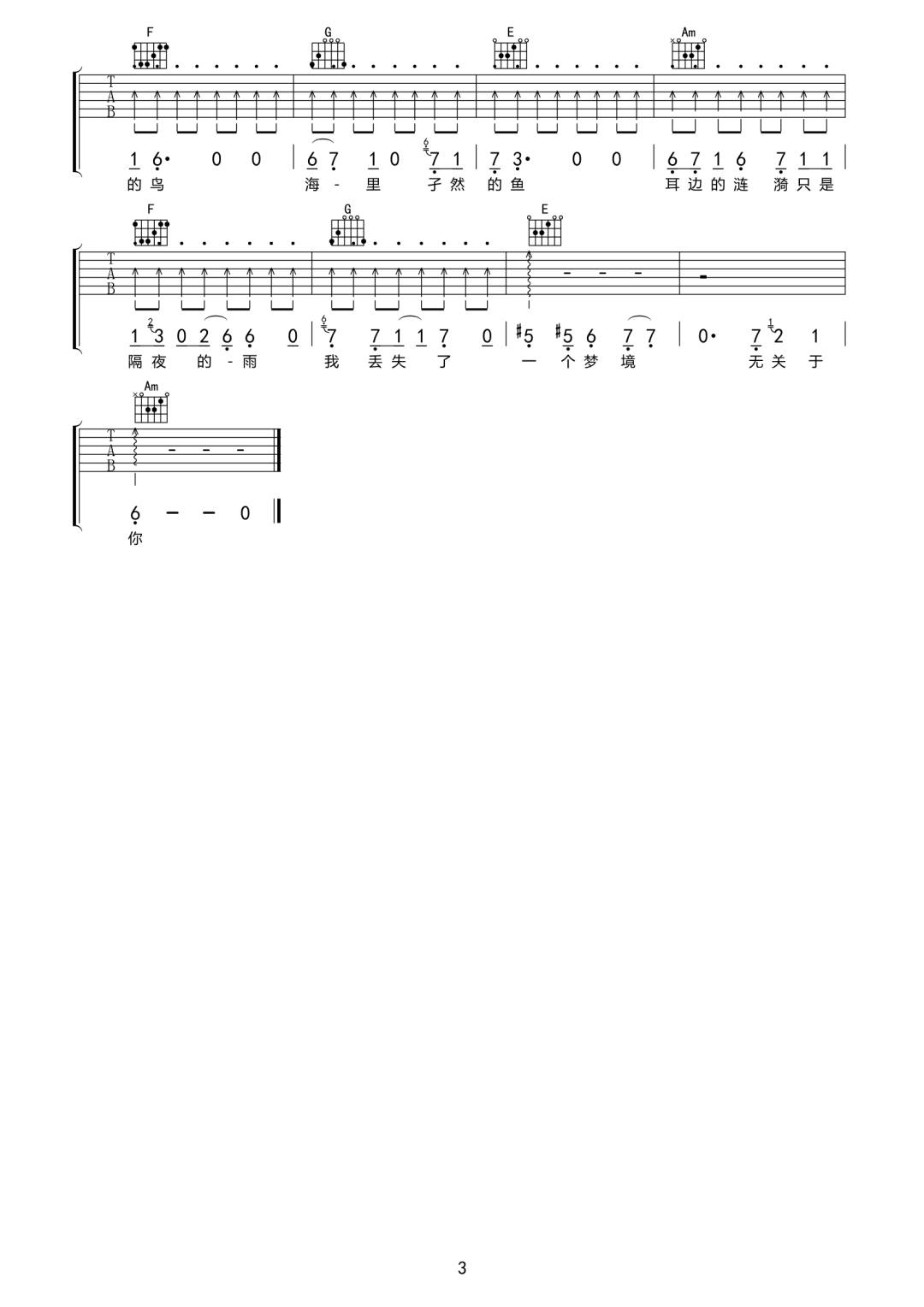 过境吉他谱3