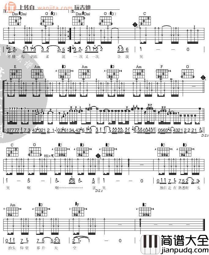 就这样吉他谱_刘嘉亮