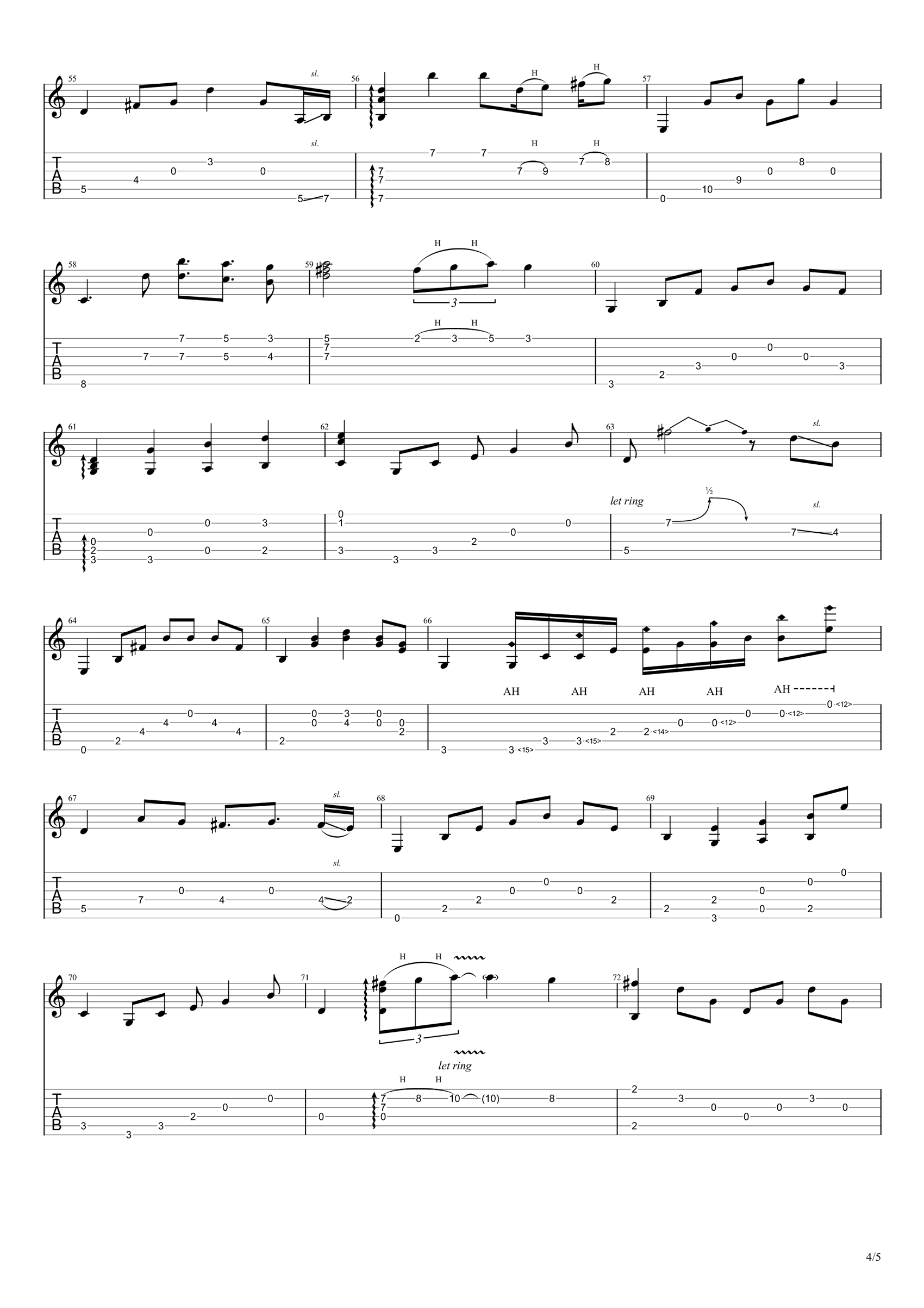 往后余生指弹谱_琴歌指弹版_吉他独奏谱_演示视频