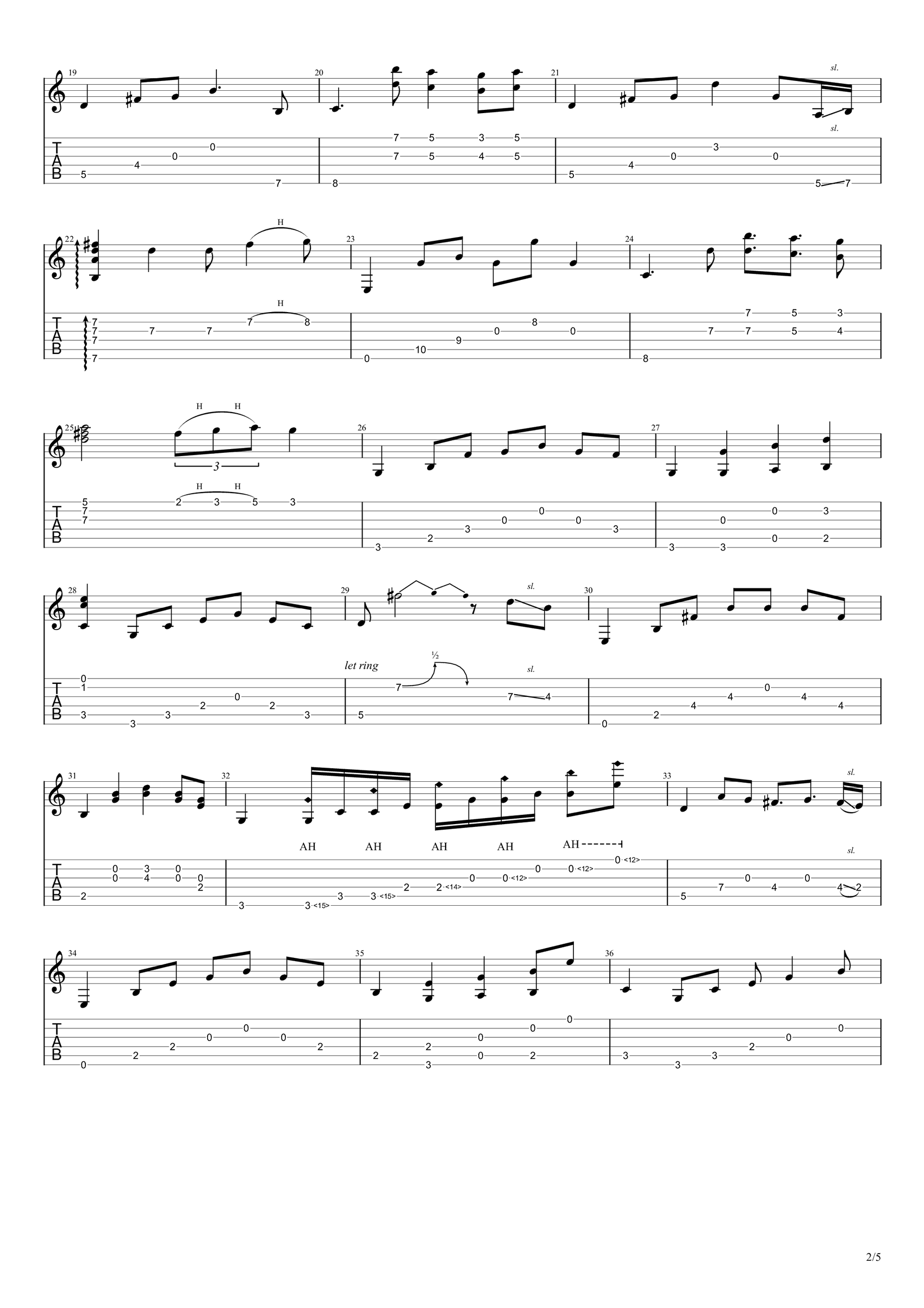 往后余生指弹谱_琴歌指弹版_吉他独奏谱_演示视频