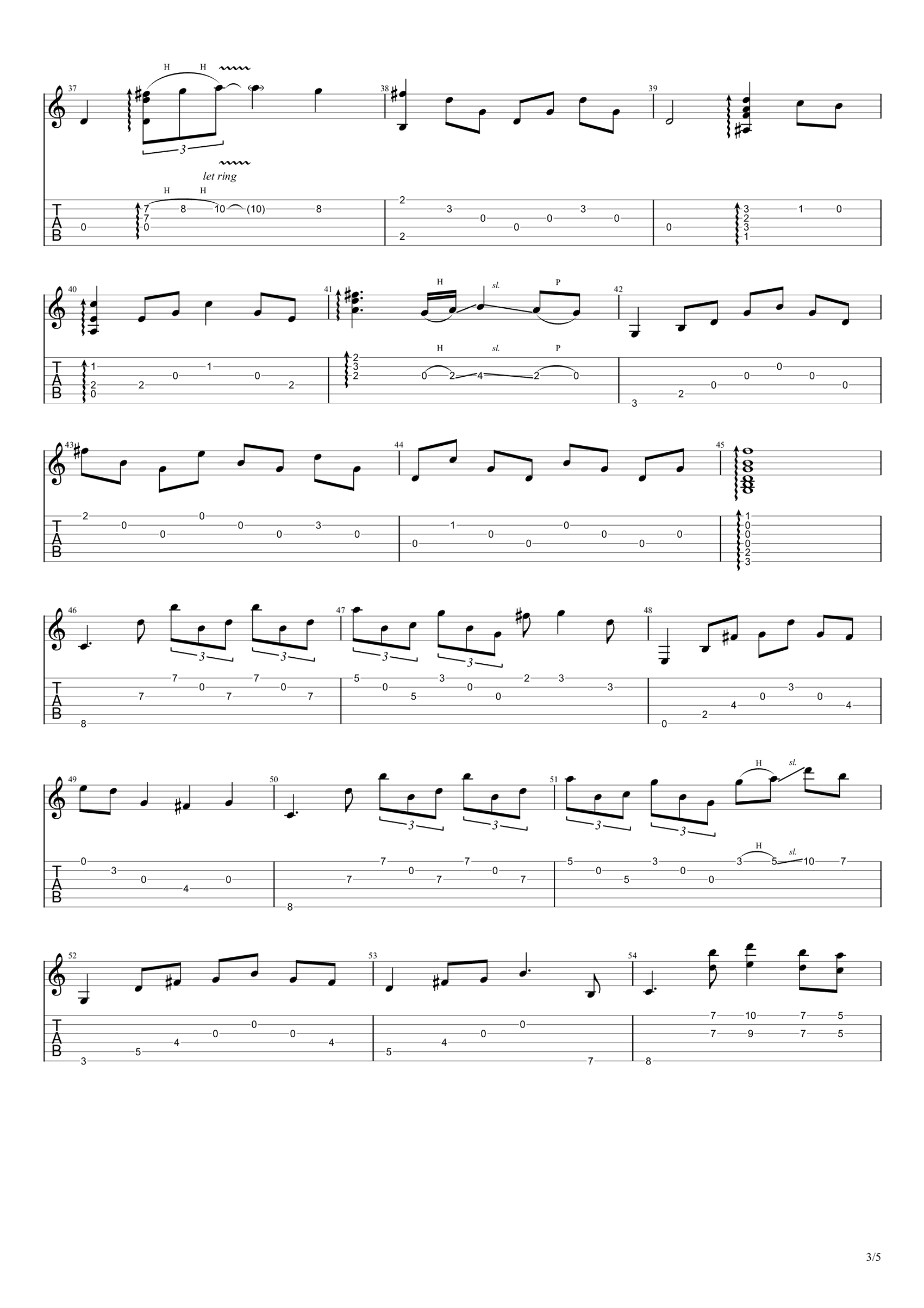 往后余生指弹谱_琴歌指弹版_吉他独奏谱_演示视频