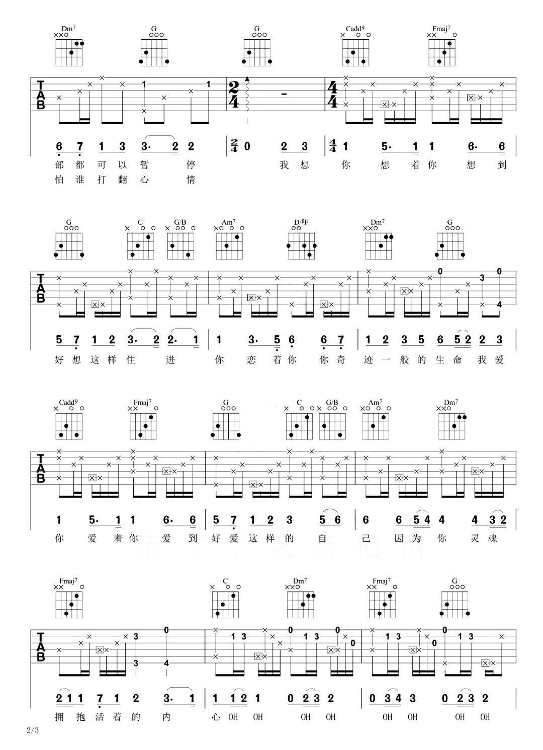 小精灵吉他谱_TFboys_C调弹唱谱_吉他演示/教学视频