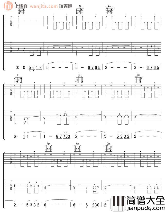 再度重相逢吉他谱_C调扫弦六线谱_吉他弹唱谱_伍佰 再度重相逢吉他谱_C调扫弦六线谱_吉他弹唱谱_伍佰