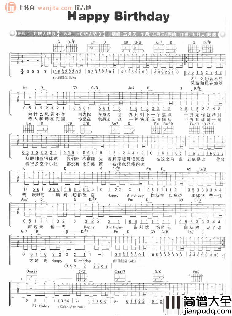 五月天_Happy_Birthday_吉他谱