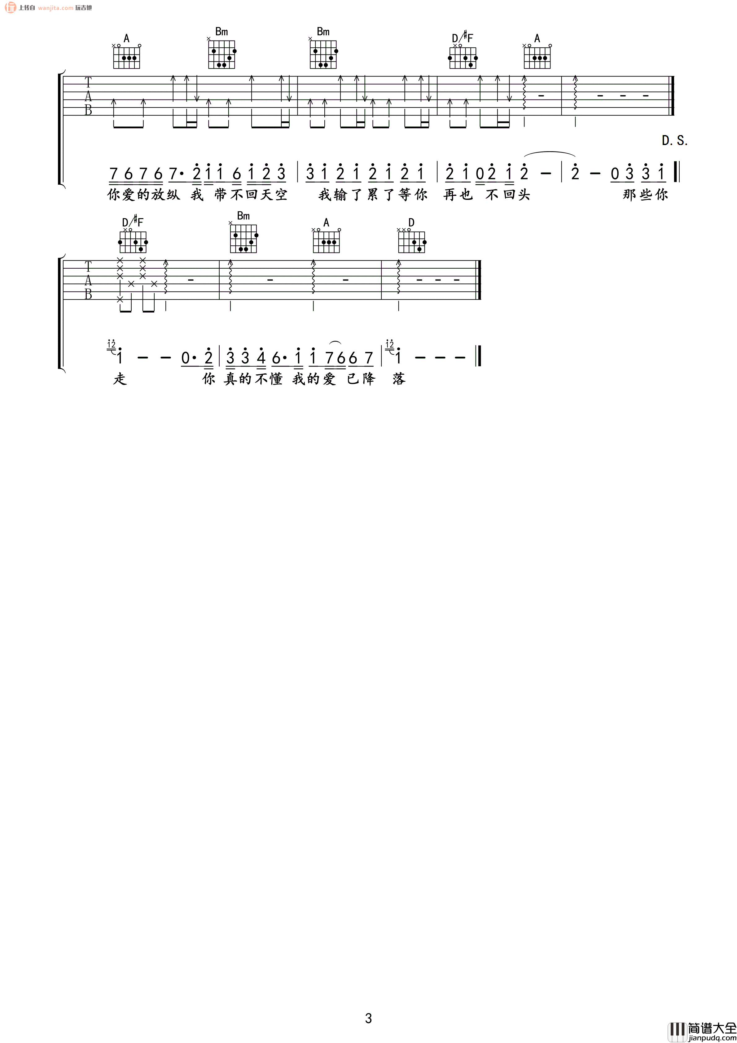 那些你很冒险的梦吉他谱_林俊杰