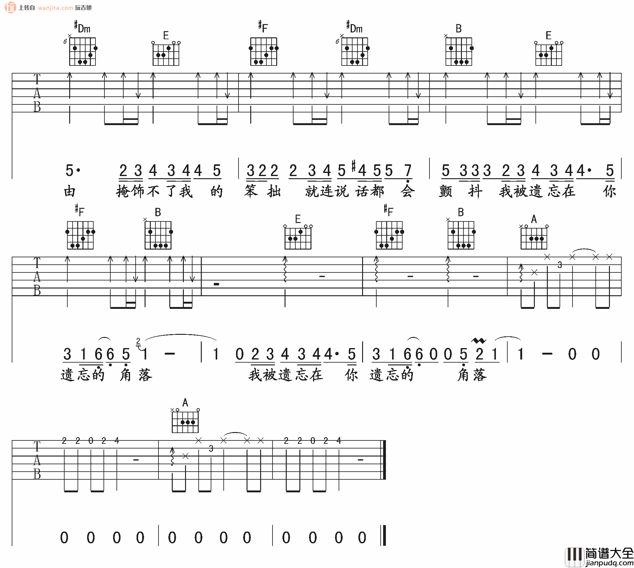 你要的不是我吉他谱_高清版_林俊杰