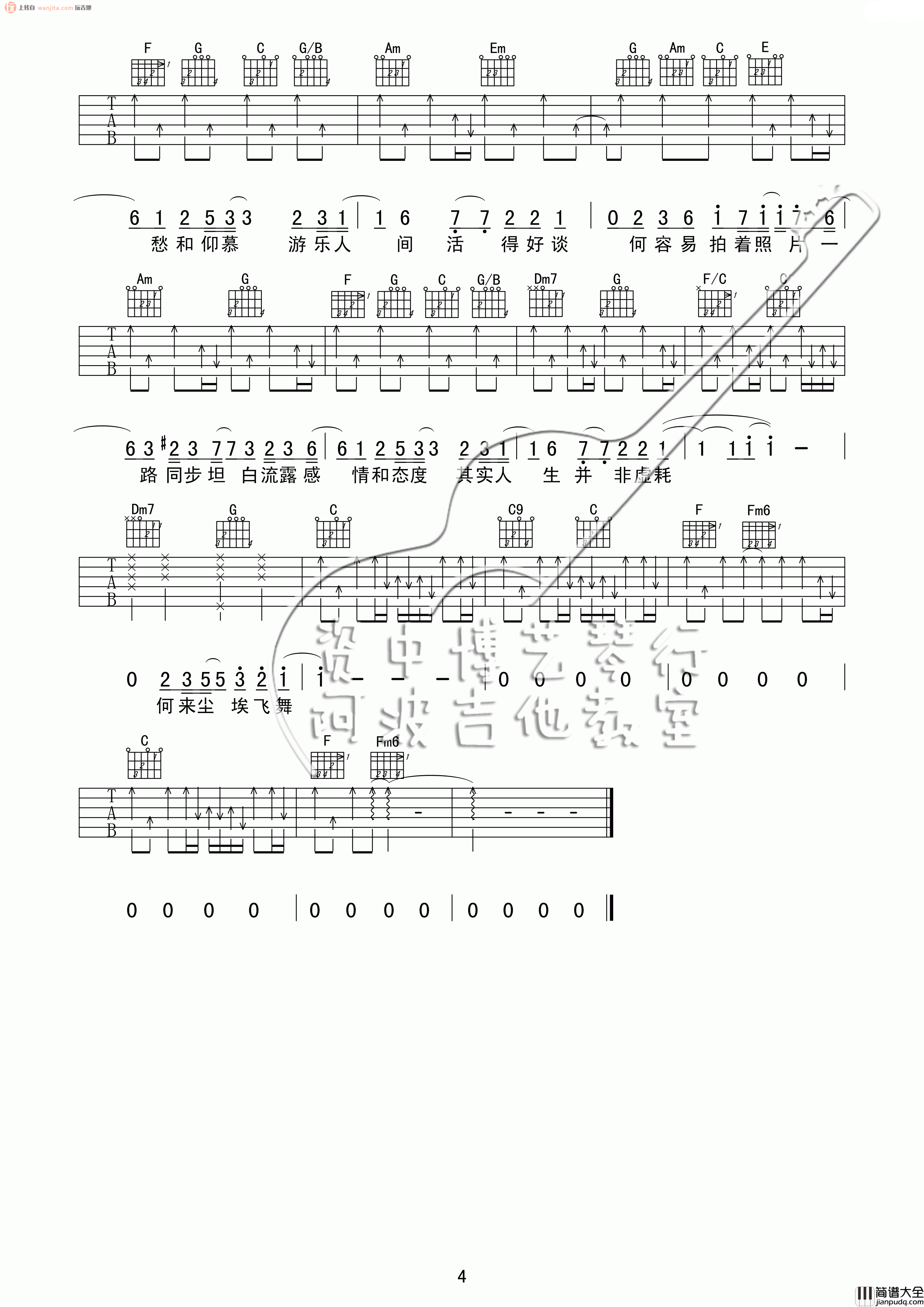 沙龙吉他谱_陈奕迅__沙龙_C调原版六线谱_吉他弹唱谱