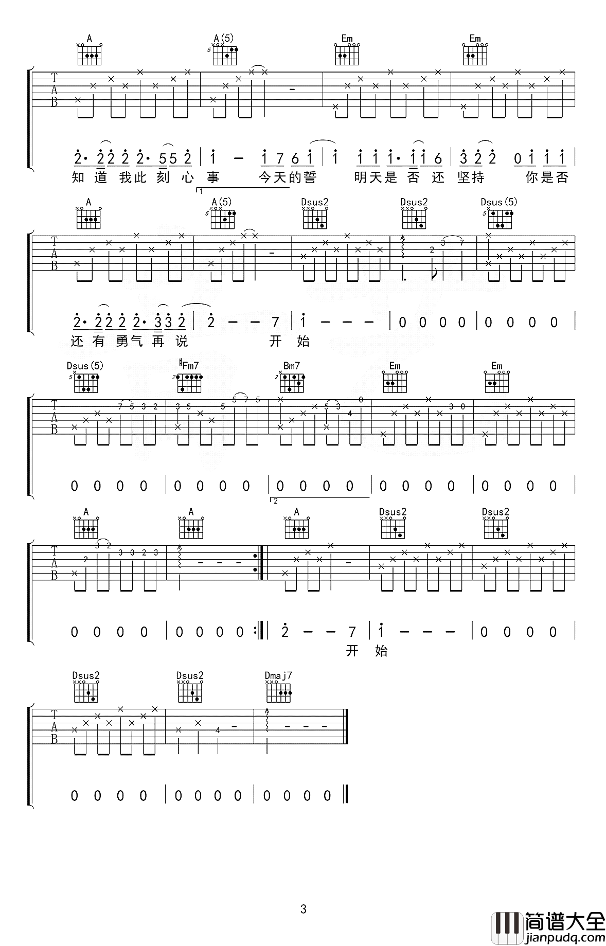 还想听你的故事吉他谱_谢春花&王碧浪_我在车里感受着自己，并想起了你