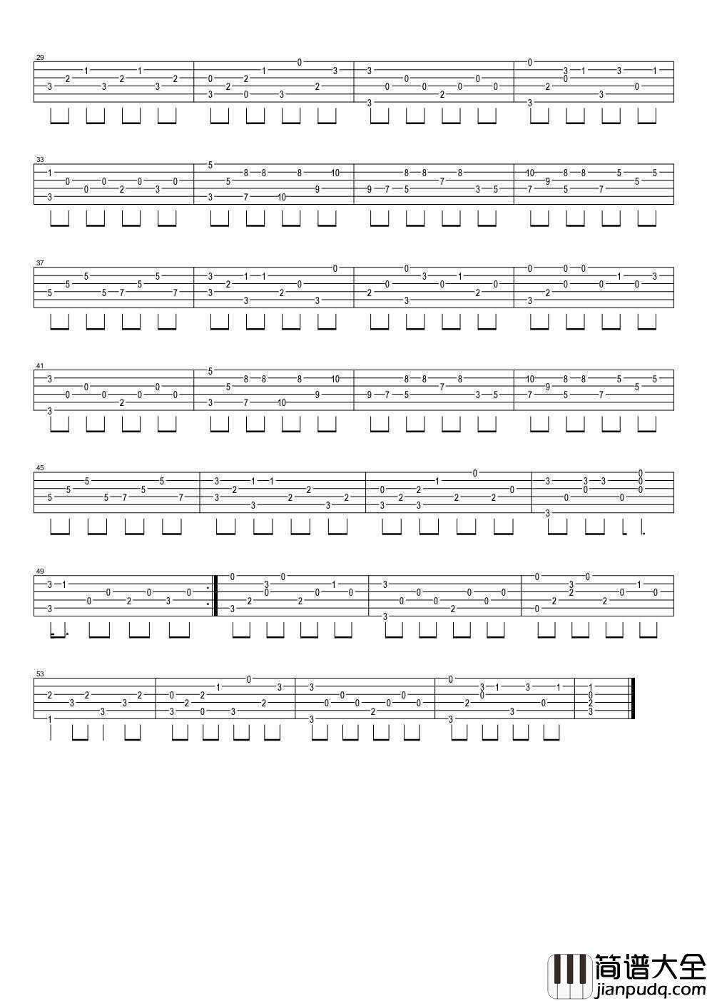 那些花儿指弹谱_朴树吉他独奏谱_图片谱