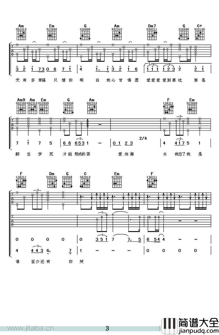 K歌之王吉他谱_C调弹唱谱_完整版_陈奕迅