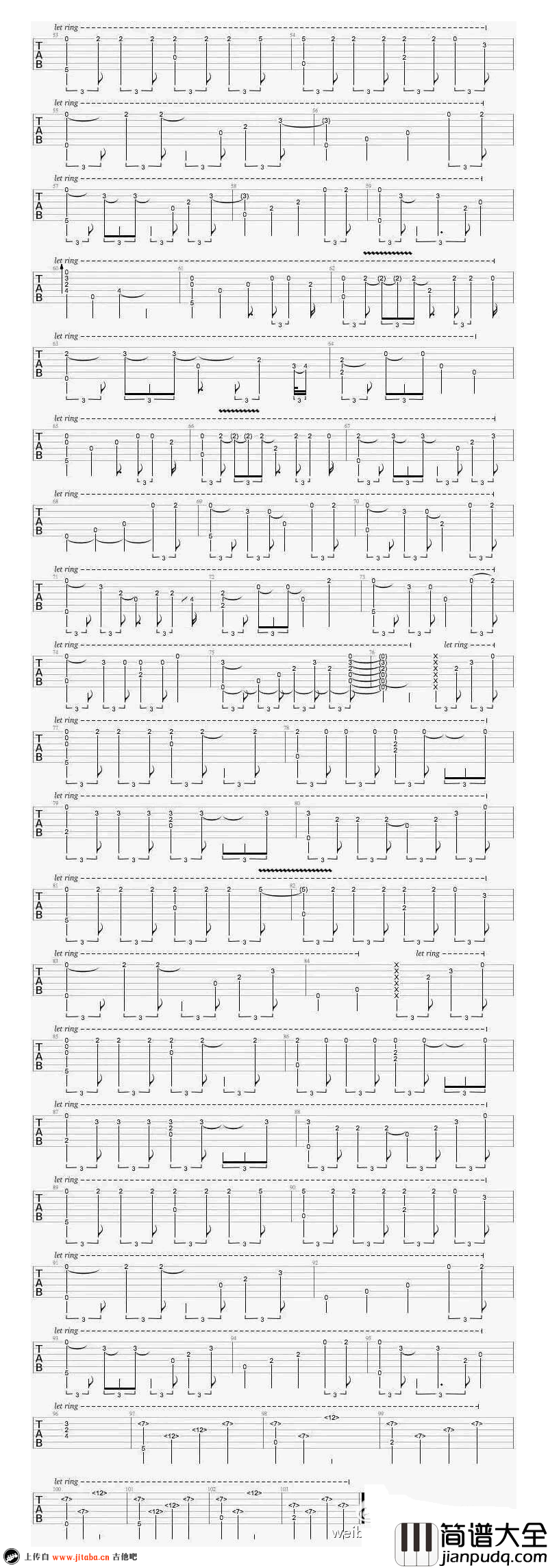 未闻花名指弹吉他谱_李森茂版本_secret_base独奏视频