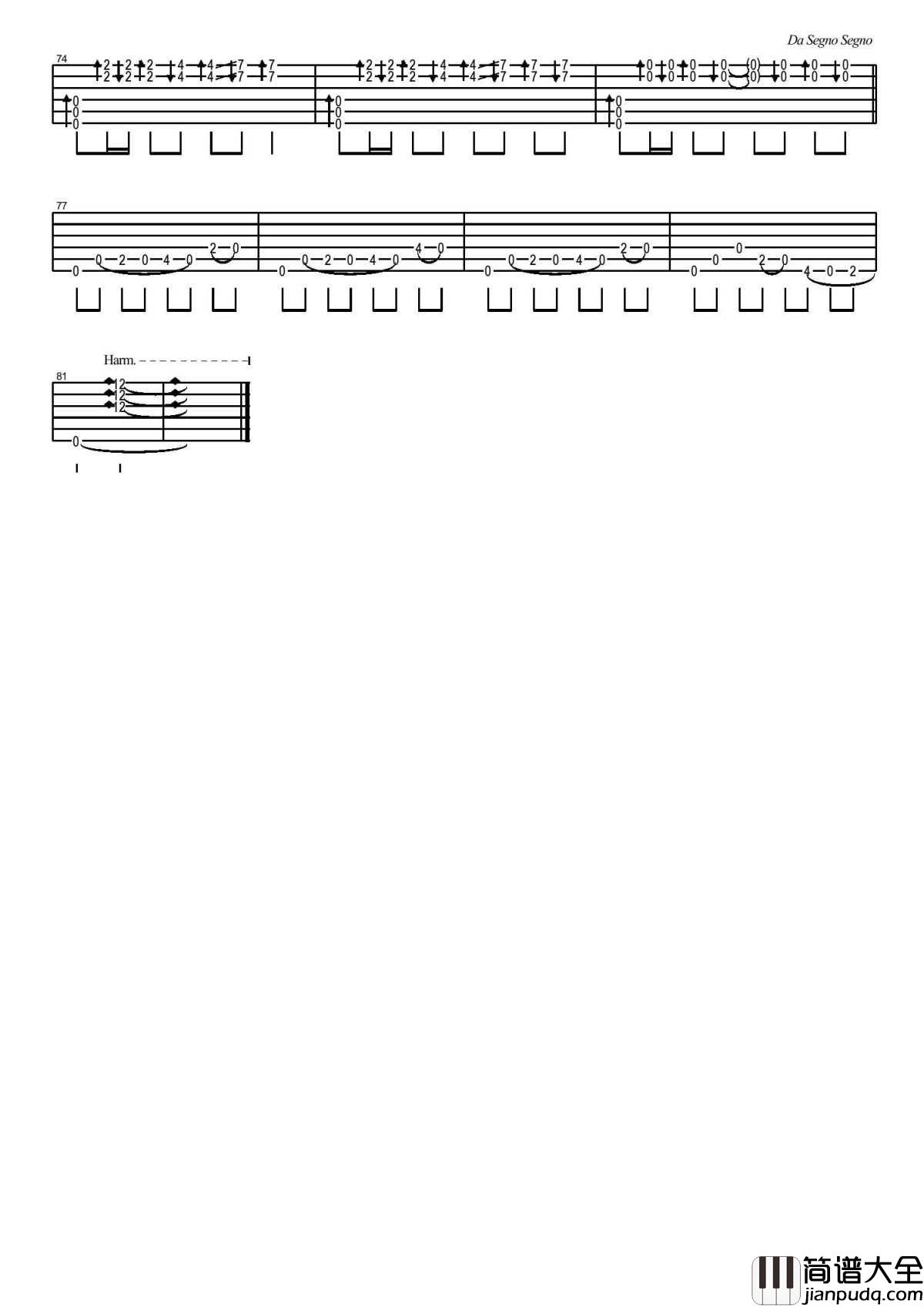 风之国度指弹谱_黄家伟指弹吉他谱_独奏谱高清版