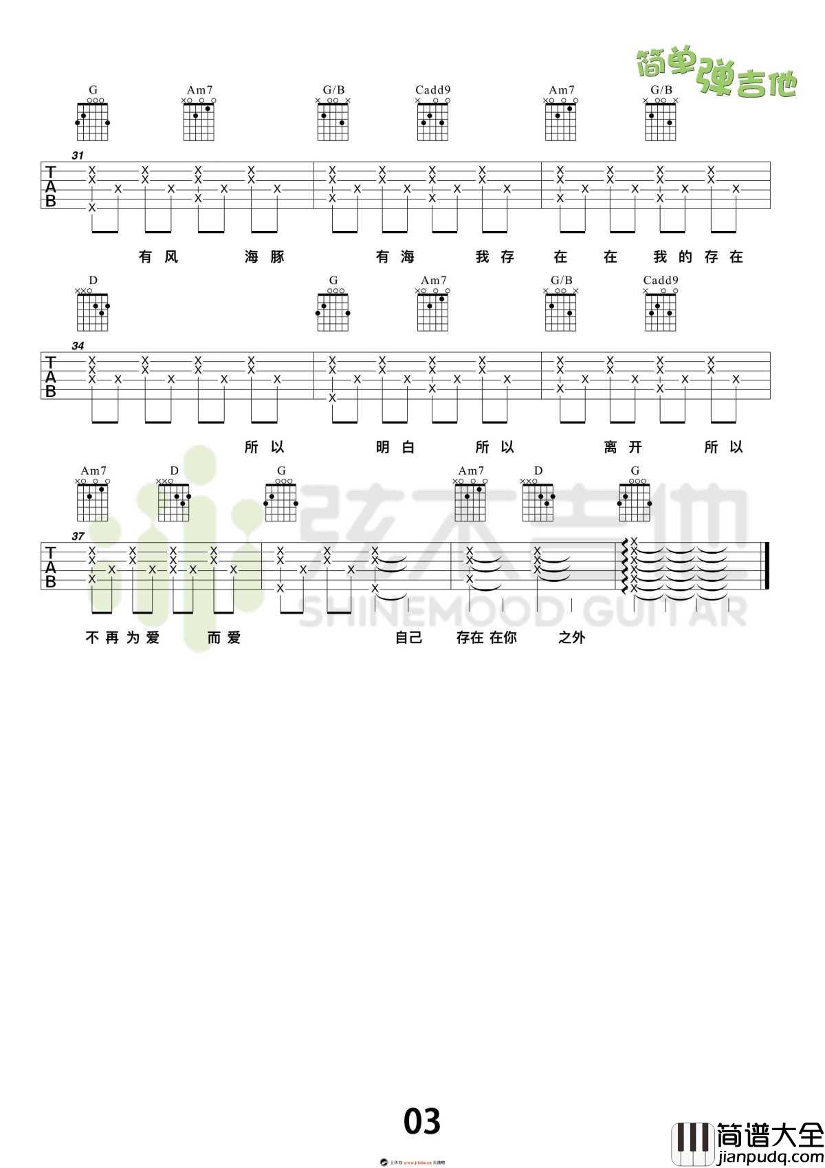 崇拜吉他谱_梁静茹简单版_弹唱教学视频