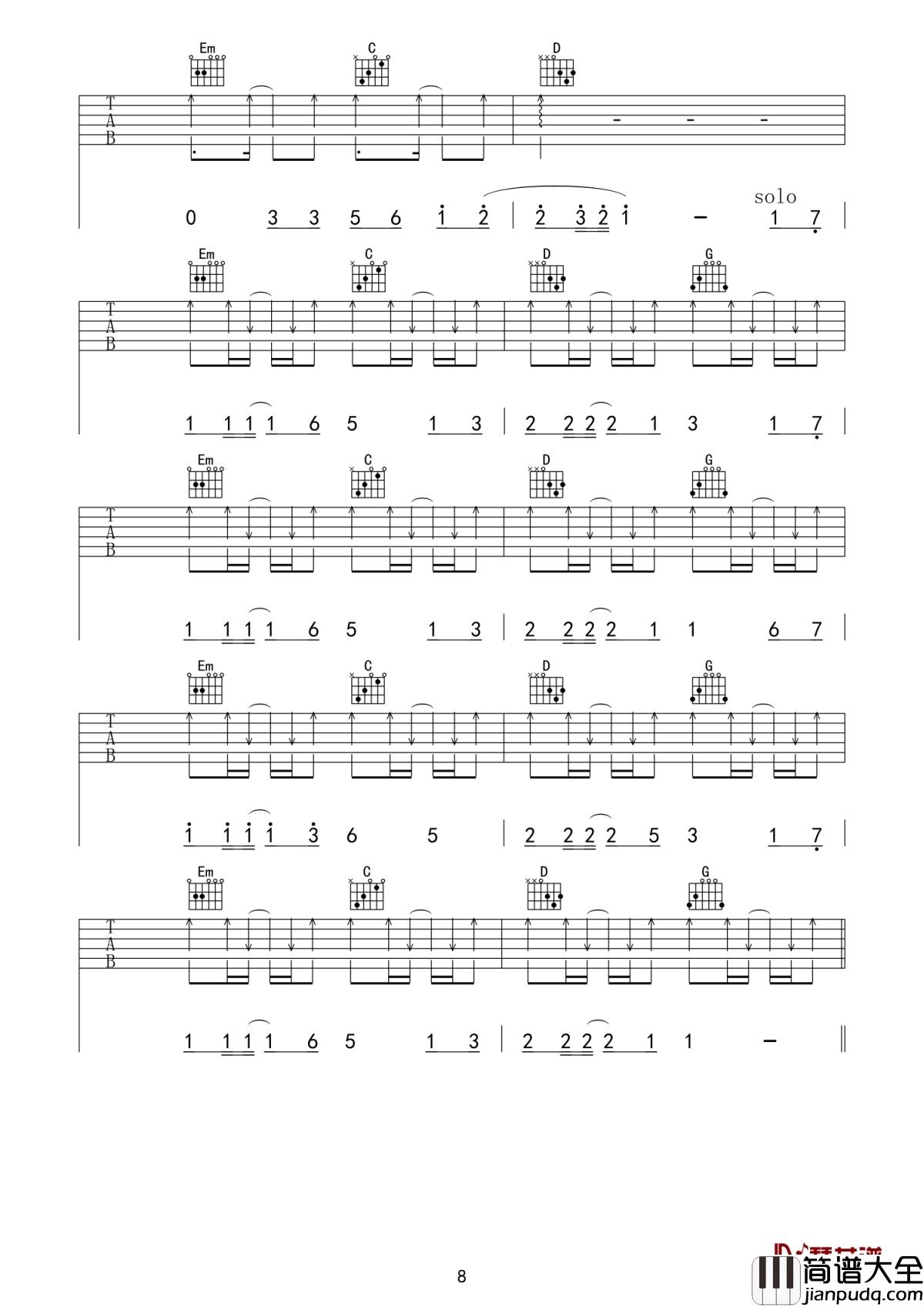 way_back_home吉他谱_SHAUN_带你感受心动的感觉