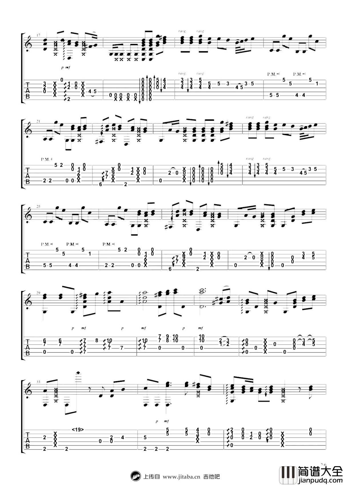 Hey_Jude指弹吉他谱_松井佑贵_吉他独奏谱_高清图片谱