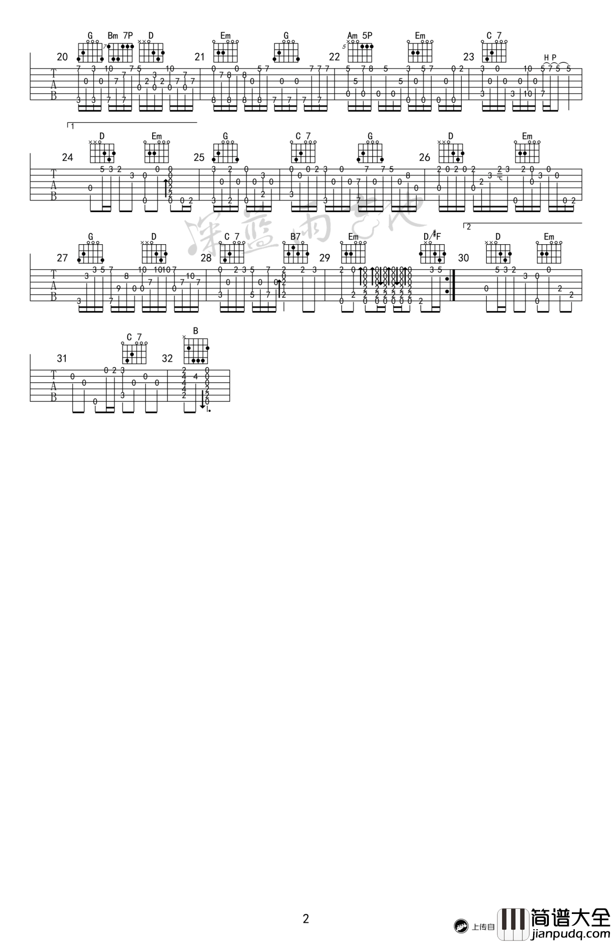 魔鬼中的天使指弹谱_田馥甄_吉他独奏谱_指弹演示视频