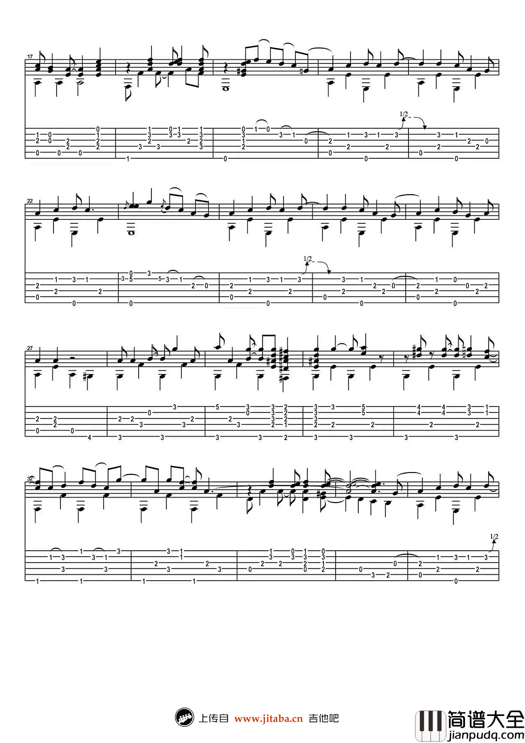 Windy_And_Warm指弹谱_吉他独奏谱_高清图片谱_指弹视频